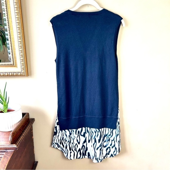 Equipment Portia Abstract Cheetah Dress Ink & Marshmallow Cashmere Silk Size S - Picture 11 of 16